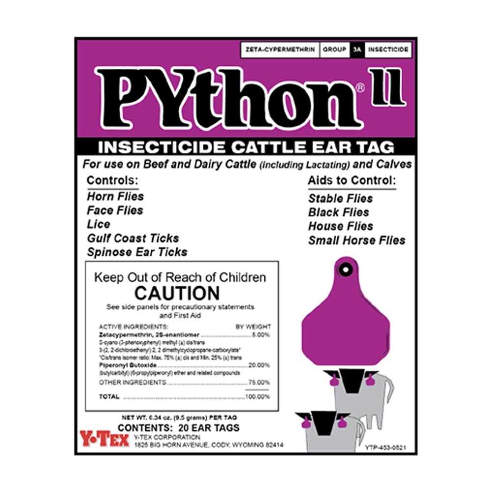Python II Insecticide Cattle Ear Tags - Healthber