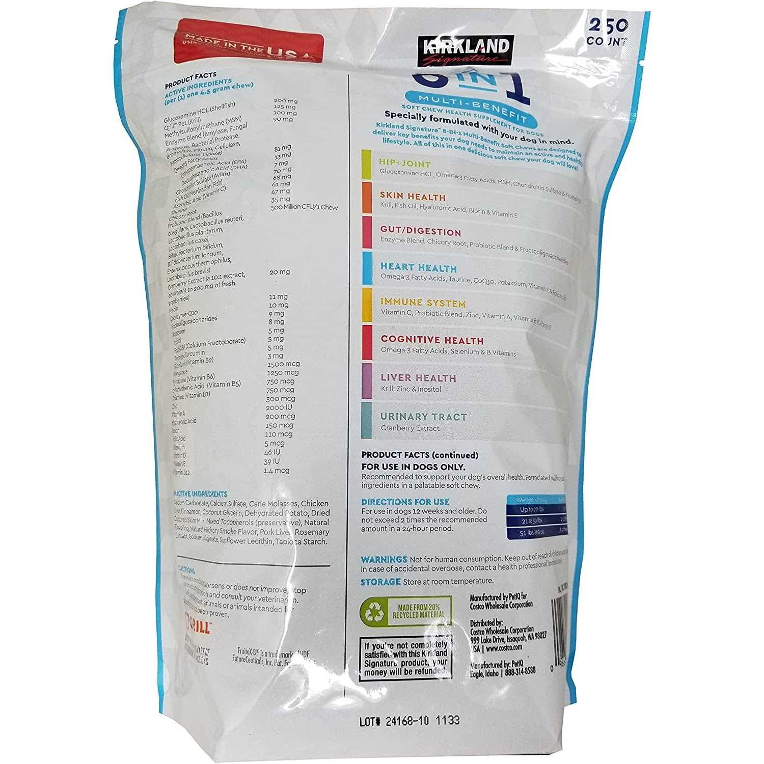 Kirkland Signature 8 in 1 Multi Benefit Soft Chew for Dogs - Healthber