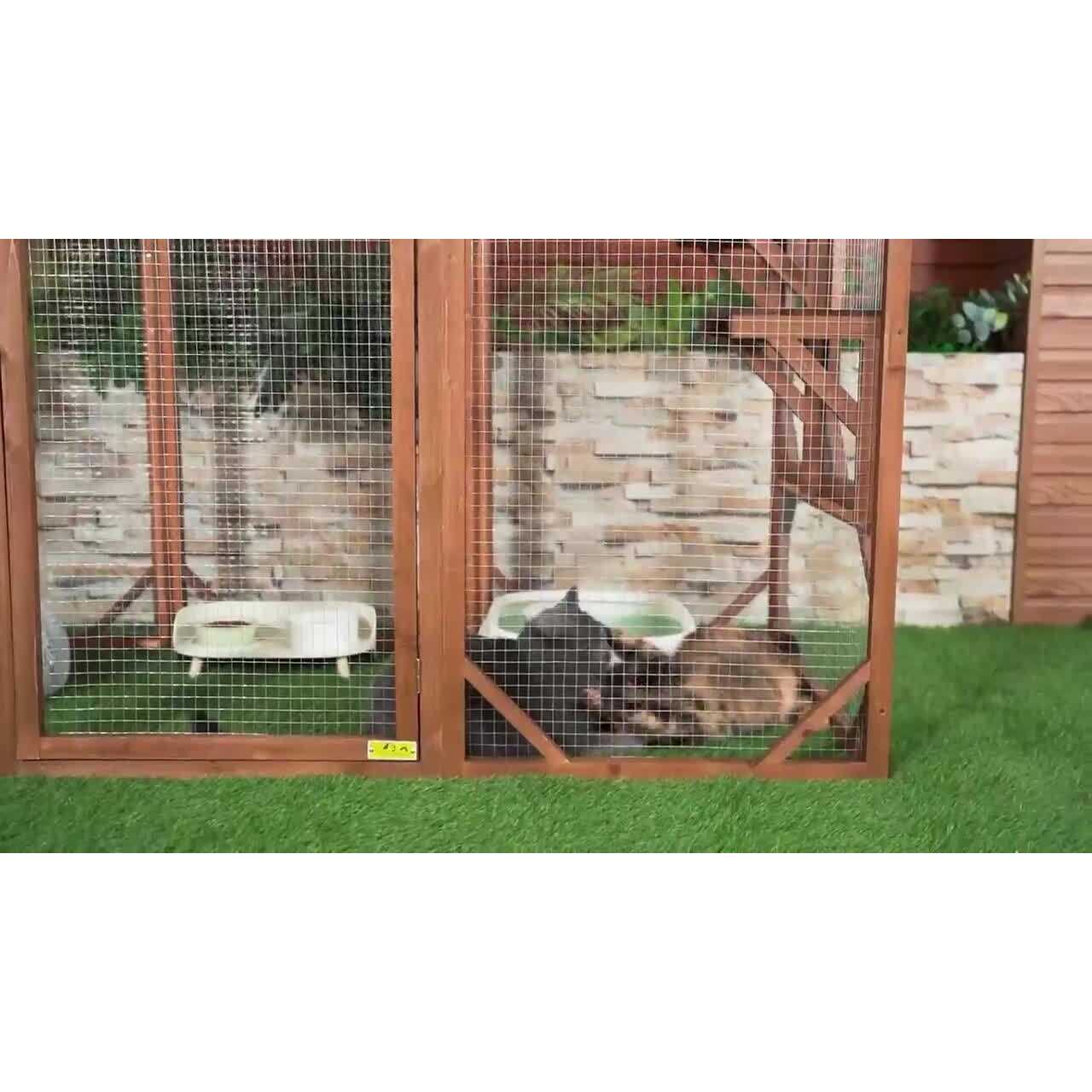 COZIWOW Wooden Outdoor Cat Enclosure Run Playpen Catio - Healthber