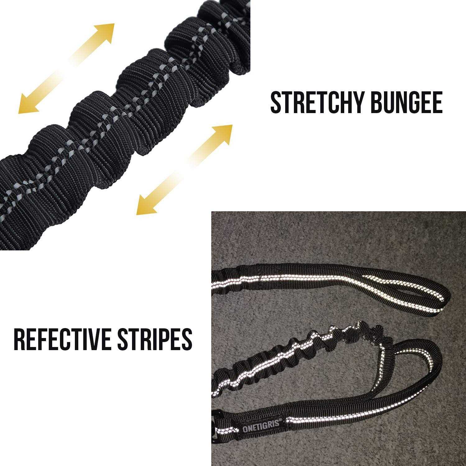 OneTigris Tactical Dog Training Bungee Leash with 2 Control Handle Quick Release Nylon Leads Rope - Healthber