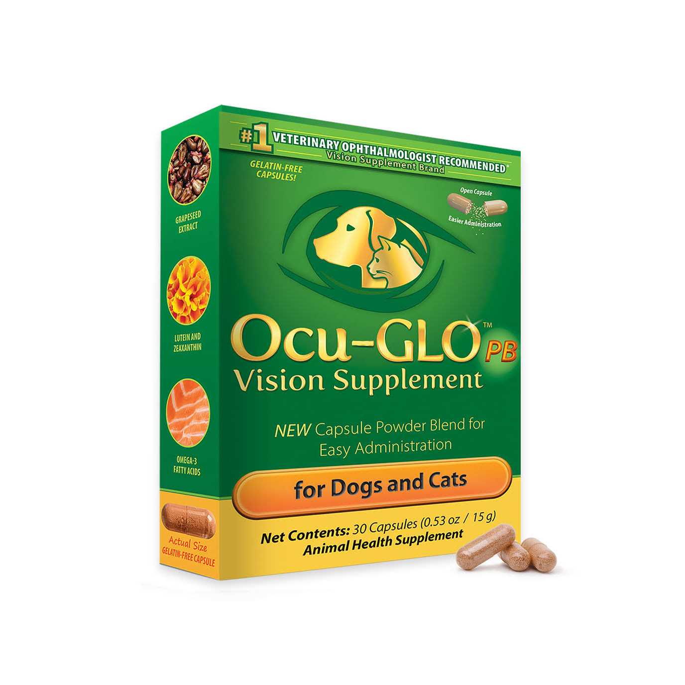 Ocu-GLO Powder Blend Vision Supplement for Medium to Large Dogs - Healthber