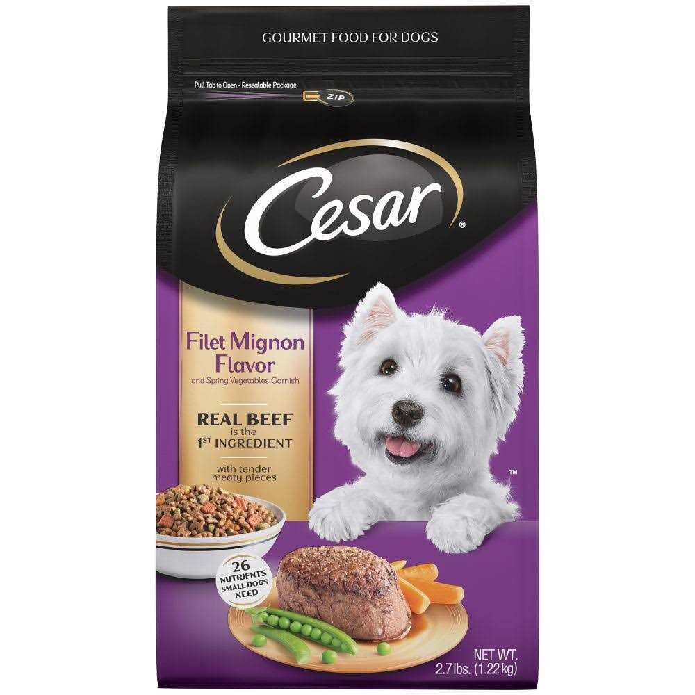 Cesar Filet Mignon Flavor & Spring Vegetables Garnish Small Breed Dry Dog Food - Healthber