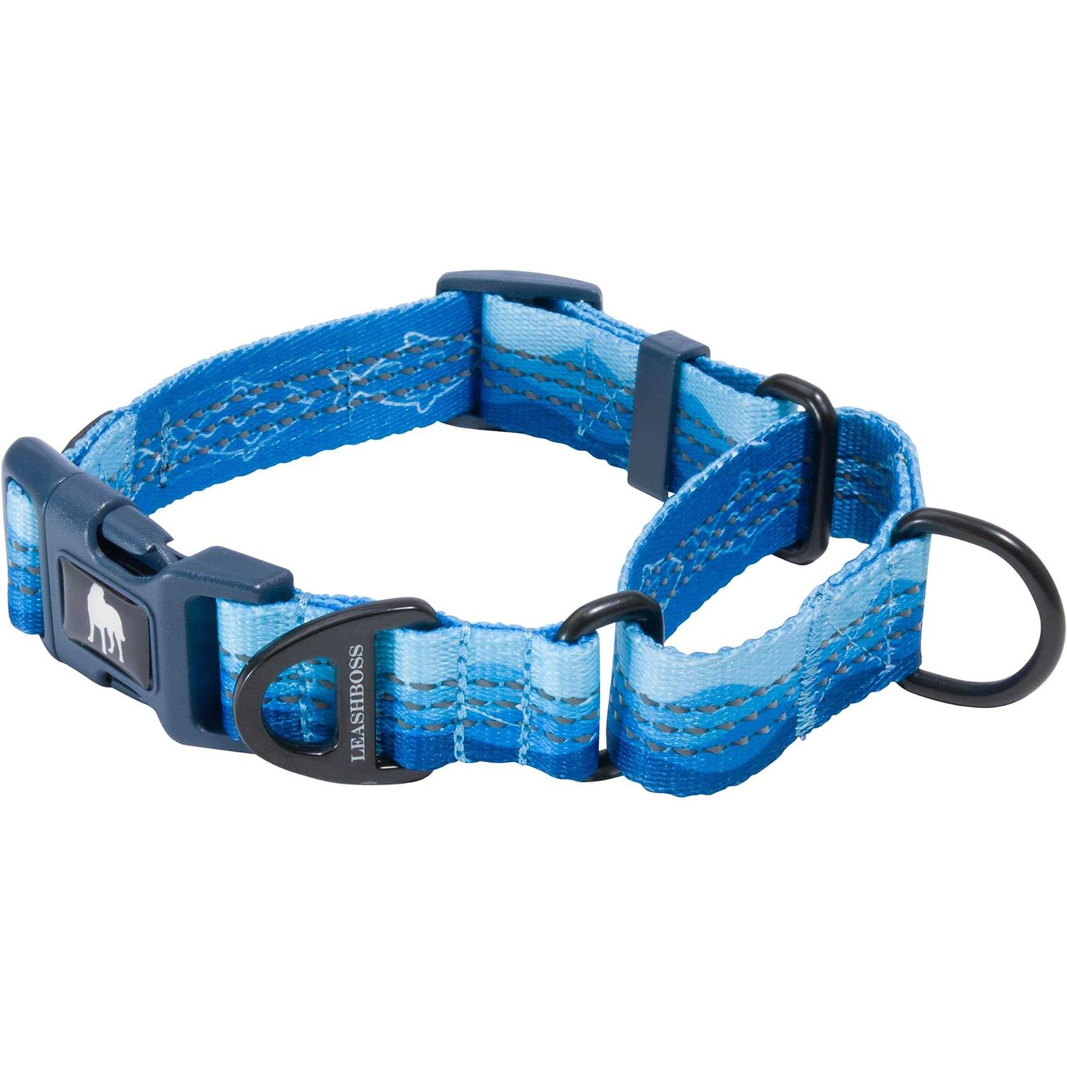 Leashboss Patterned Fabric Martingale Dog Collar - Healthber