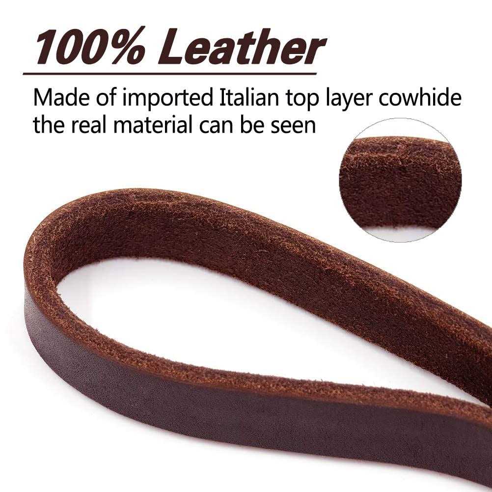 LWBMG Leather Dog Leash 6ft, Heavy Duty Dog Leash, Strong Durable Genuine Leather Braided Dog Leash, Soft and Comfortable Leather Leash for Large - Healthber