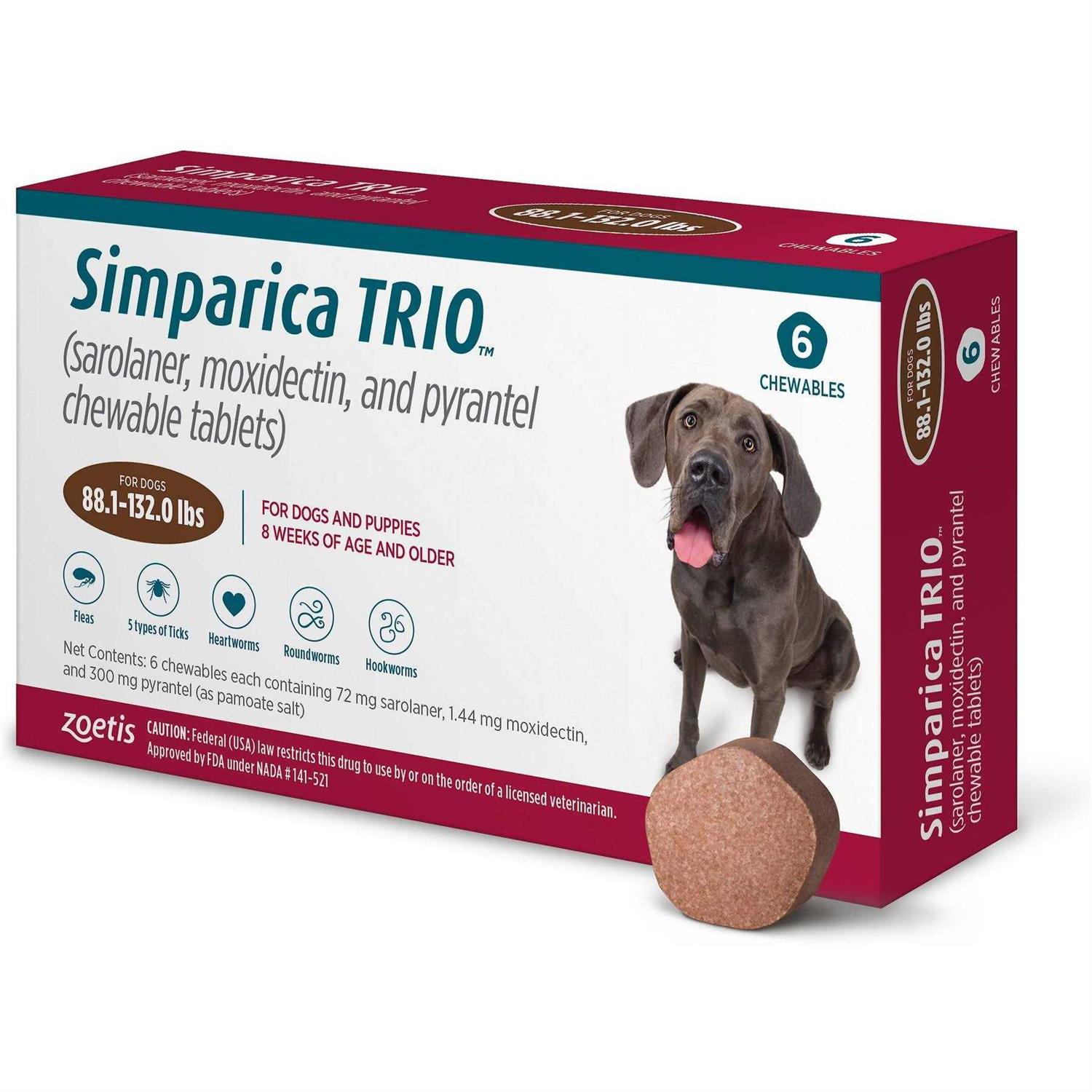 Simparica Trio 88.1-132 lbs. Dogs - Healthber