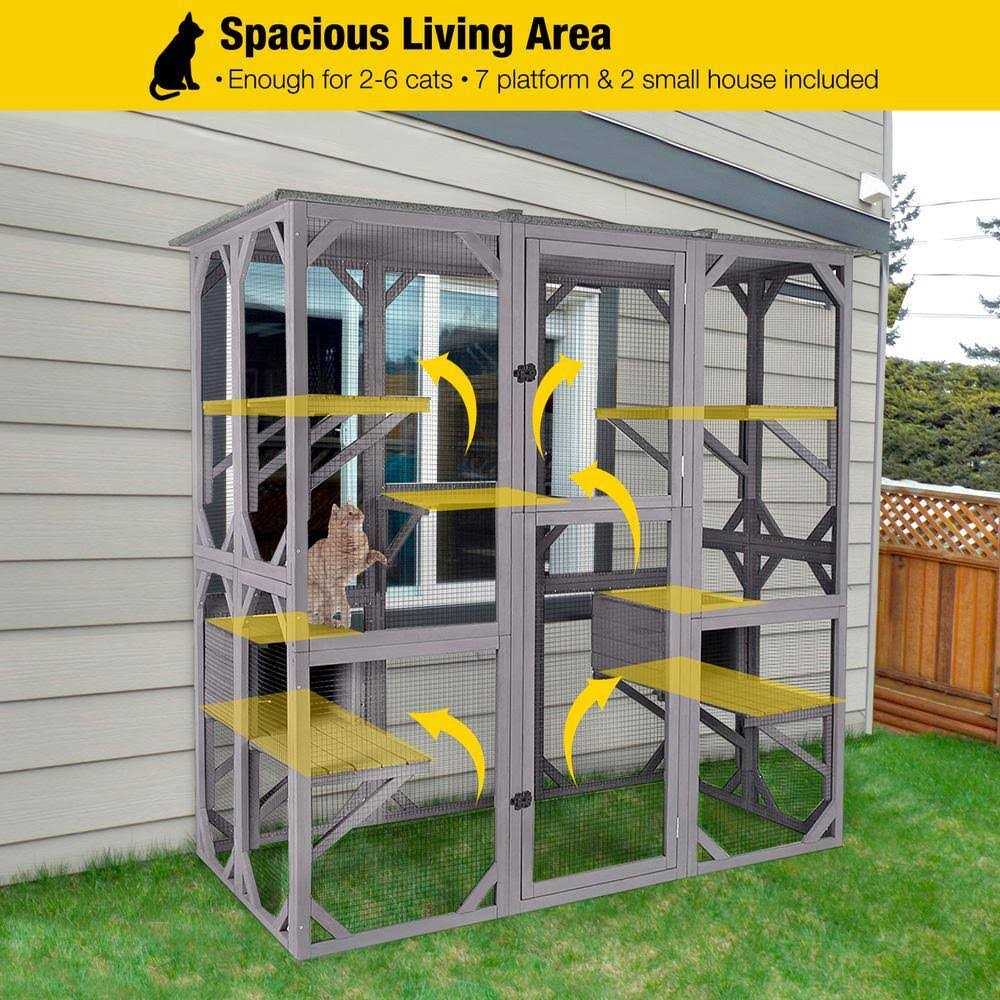 aivituvin Walk-in Extra Large Outdoor Cat Enclosure Connected To House AIR37 - Healthber