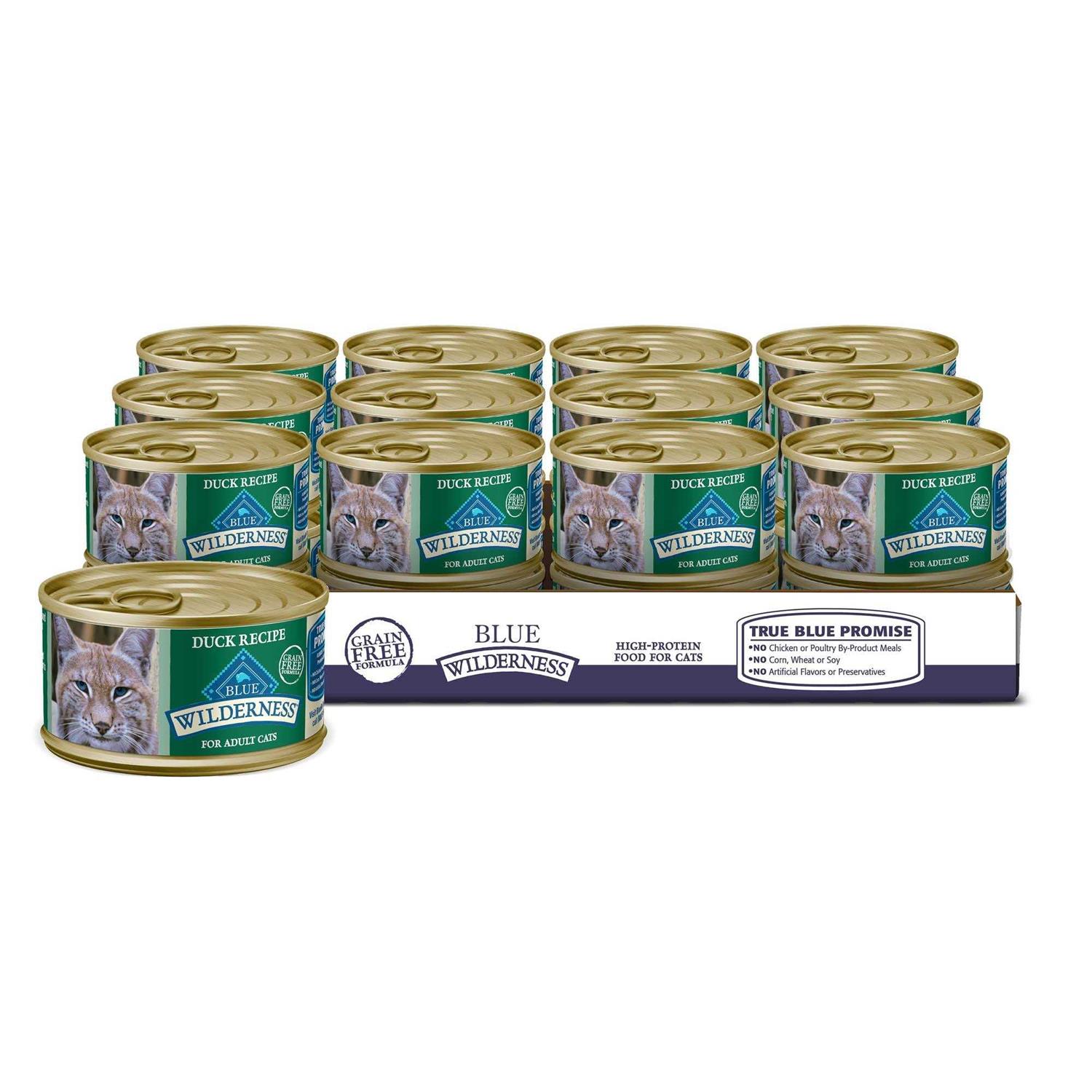 Blue Buffalo Wilderness High-Protein Grain-Free Adult Duck Recipe Canned Cat Food - Healthber