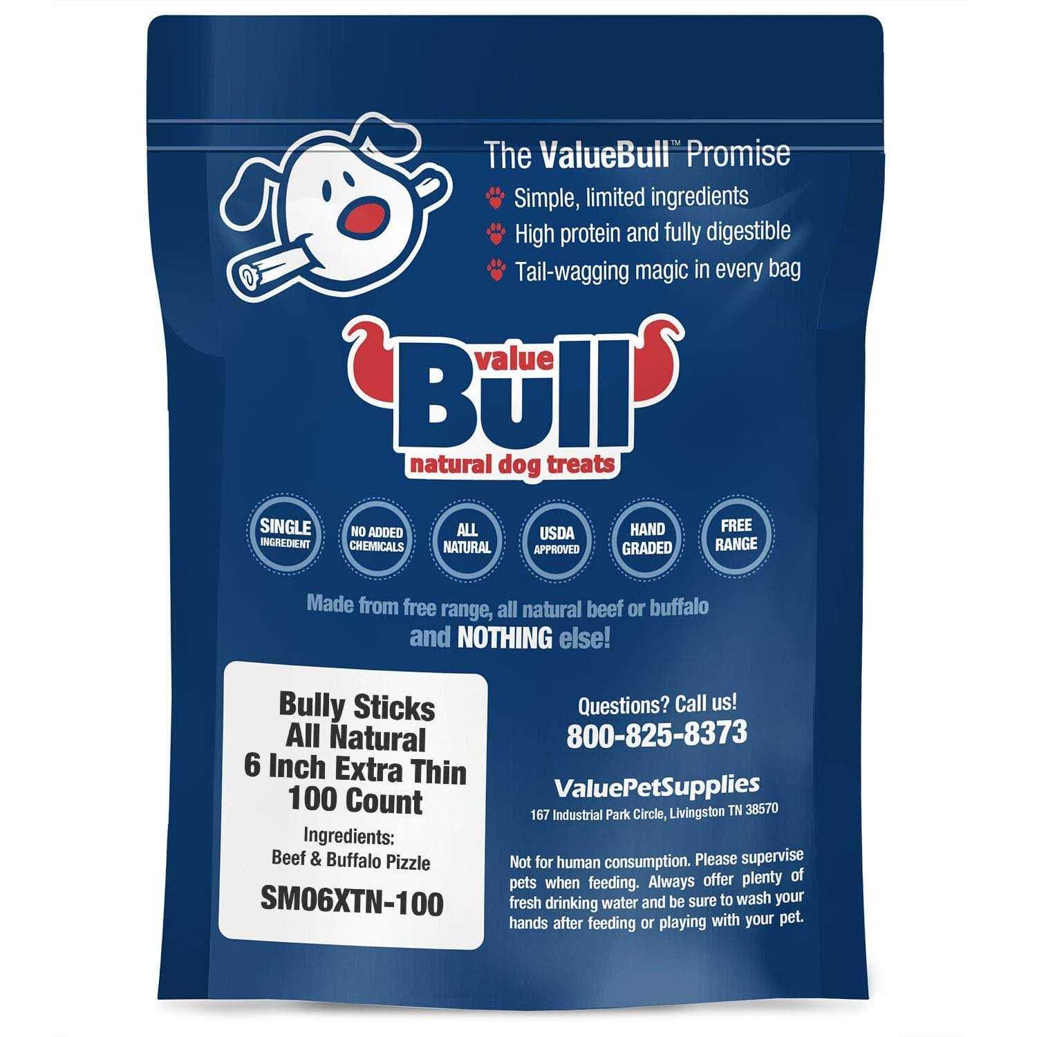 ValueBull Bully Sticks for Dogs 6 inch - Healthber