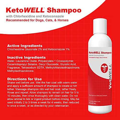 VetWELL KetoWell Antiseptic Dog Cat & Horse Shampoo - Healthber