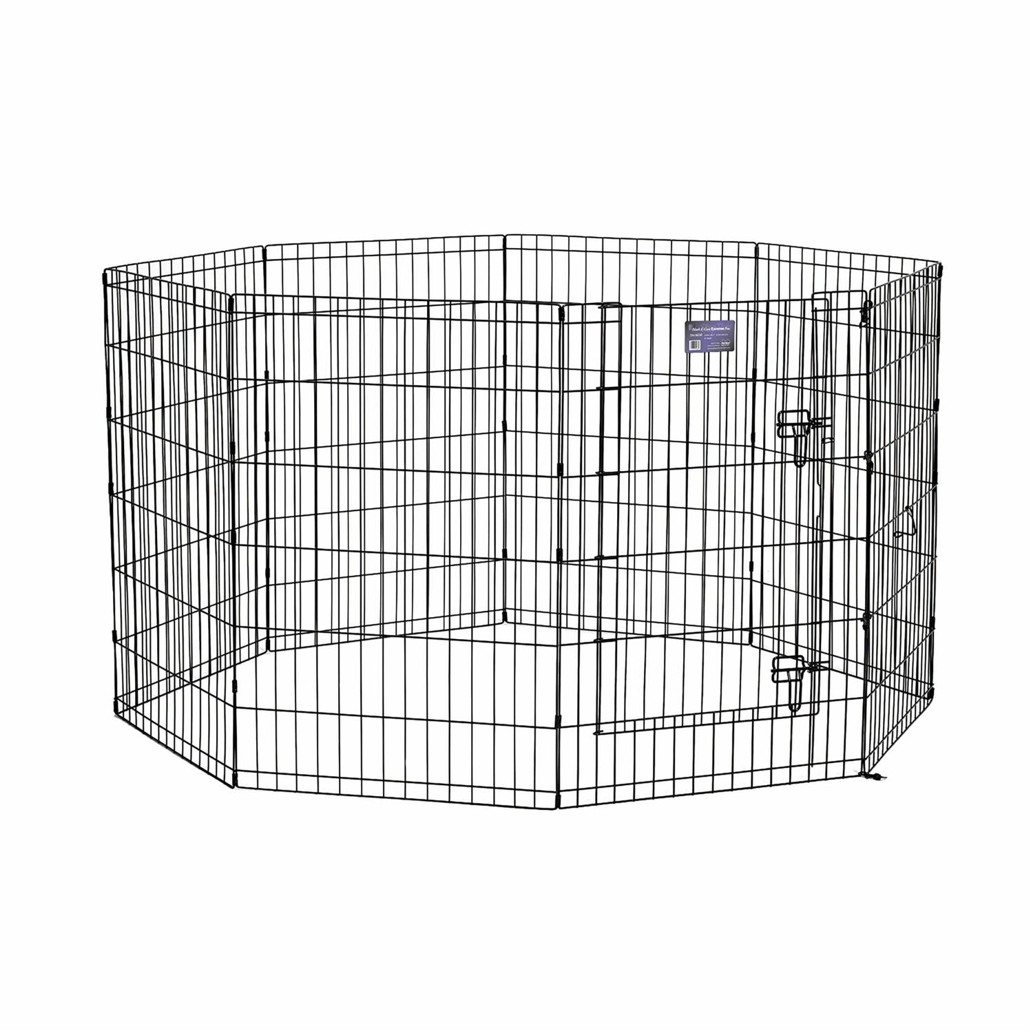 Midwest 36 Black Exercise Pen with Door - Healthber