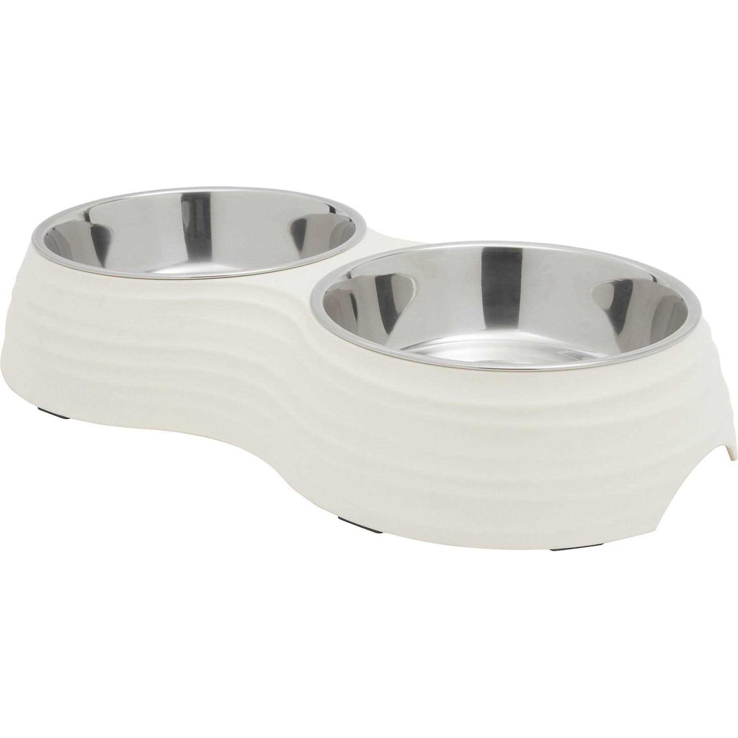 Frisco Stainless Steel Double Dog Bowls with Melamine Stand - Healthber