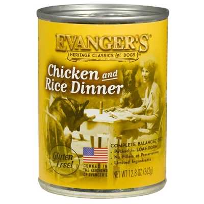 Evanger’s Classics Chicken & Rice Canned Dog Food, 13.2-oz, case of 12 - Healthber