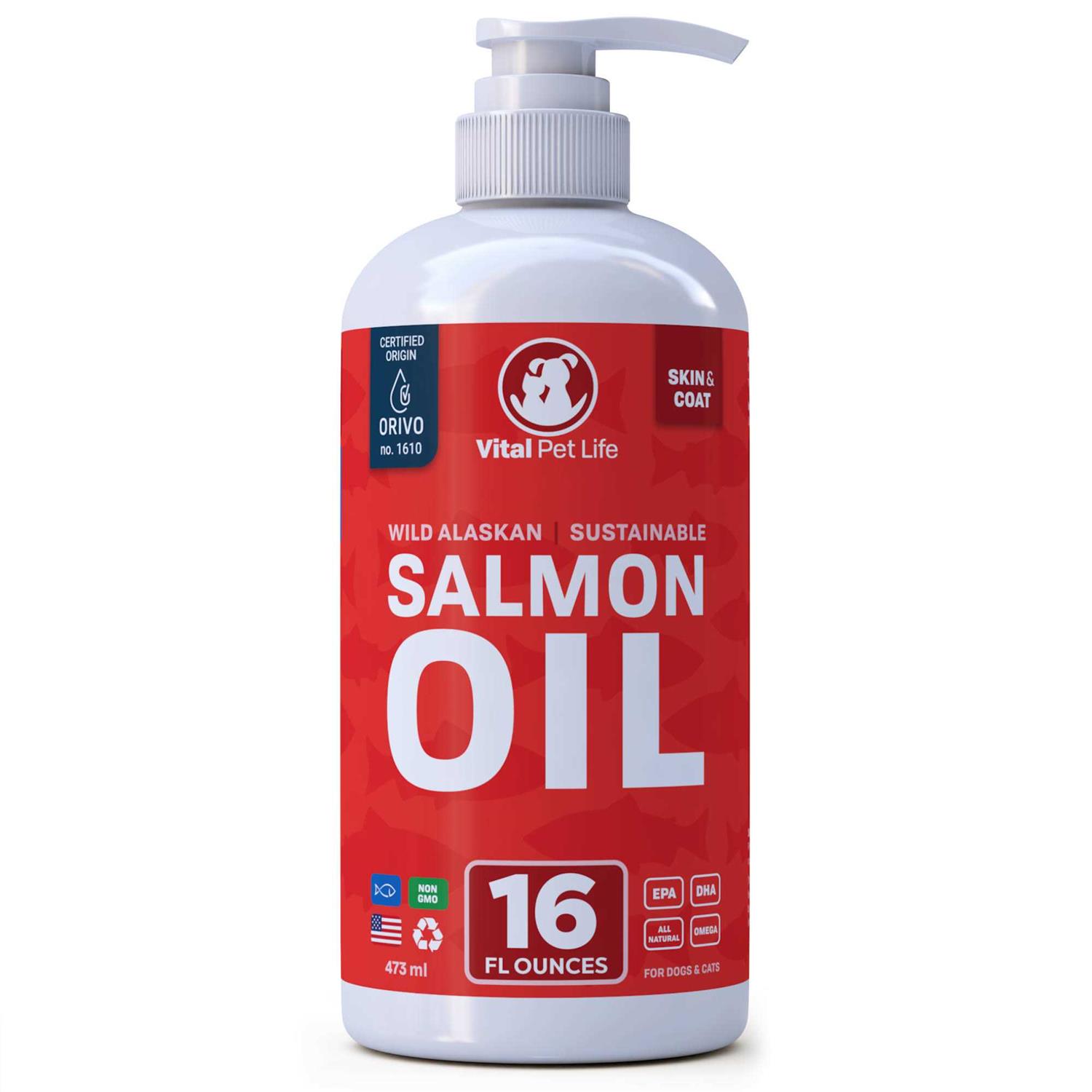 Vital Pet Life Salmon Oil for Dogs and Cats - Healthber