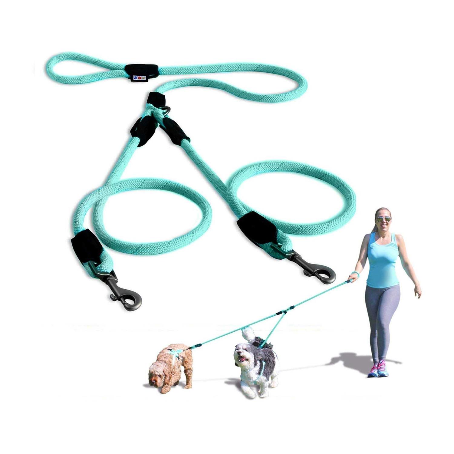 Pawtitas 2 Dog Reflective Rope Dog Leash - Healthber