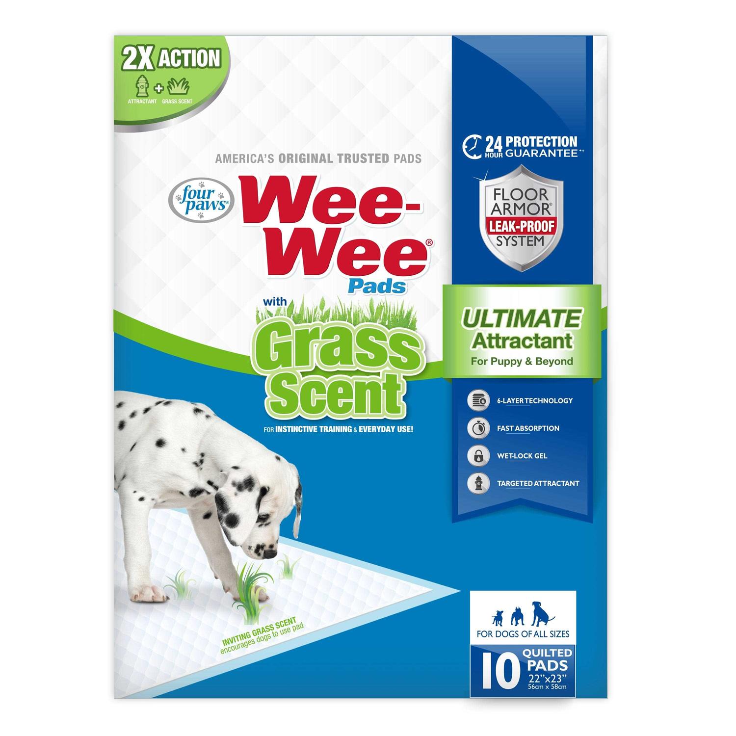 Four Paws Wee Wee Grass Scented Puppy Pads - Healthber