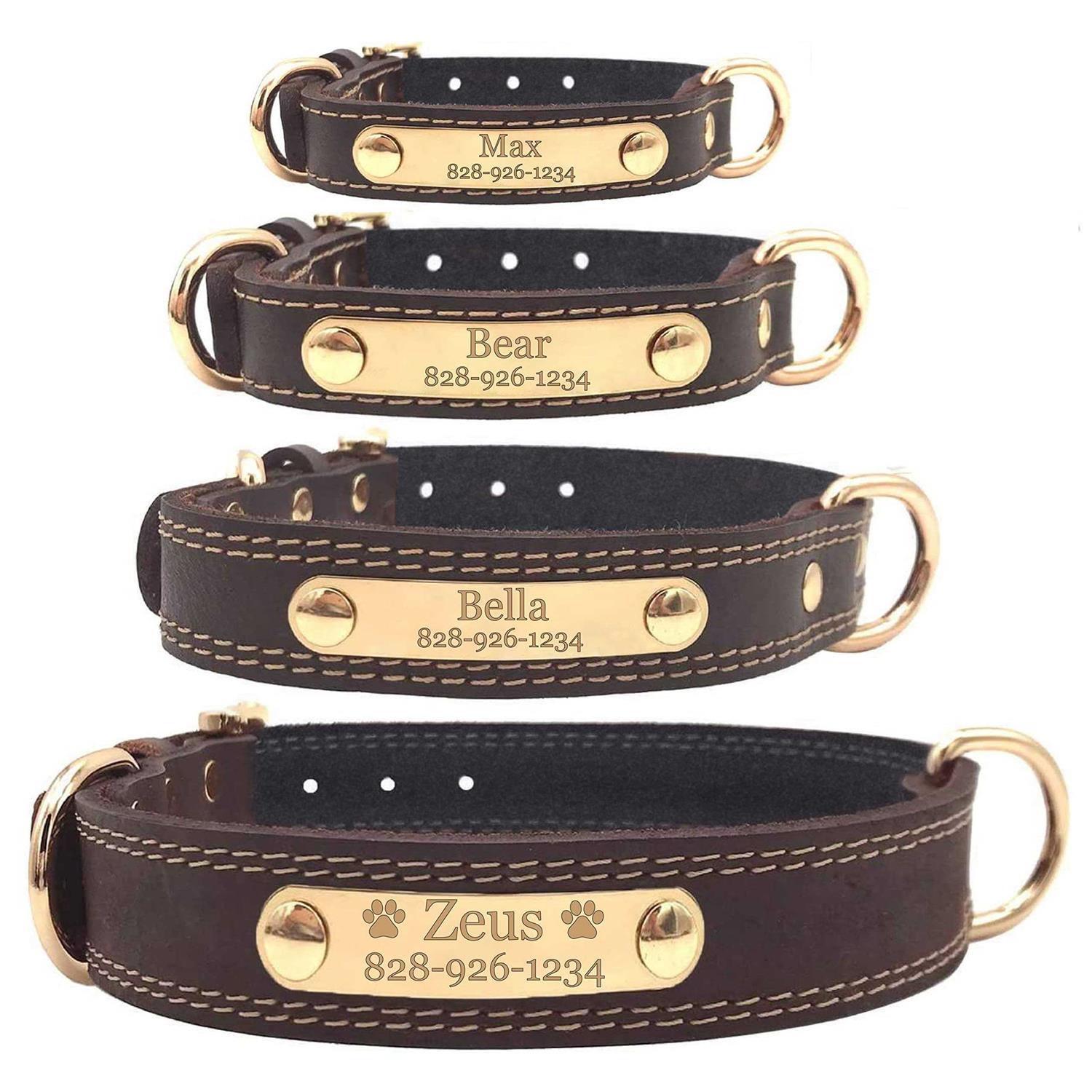 Express Pencils Personalized Dog Collar Engraved Soft Leather Custom Small - Healthber