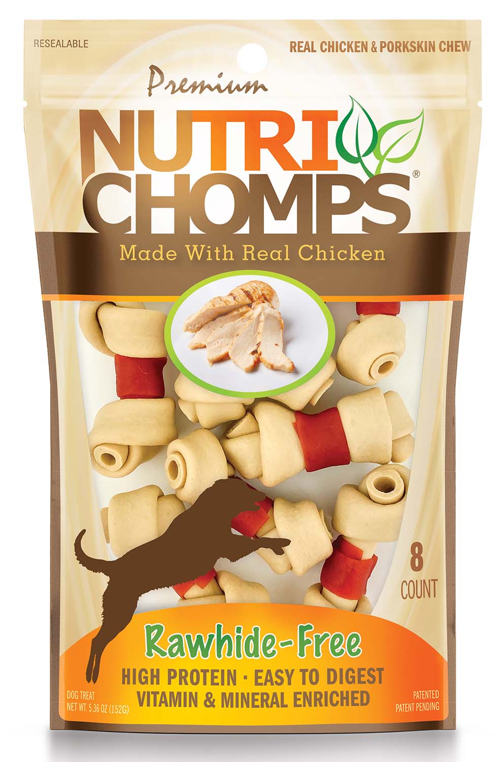 NutriChomps 8ct Chicken Mini Knot with Flavor Wrap - Healthber