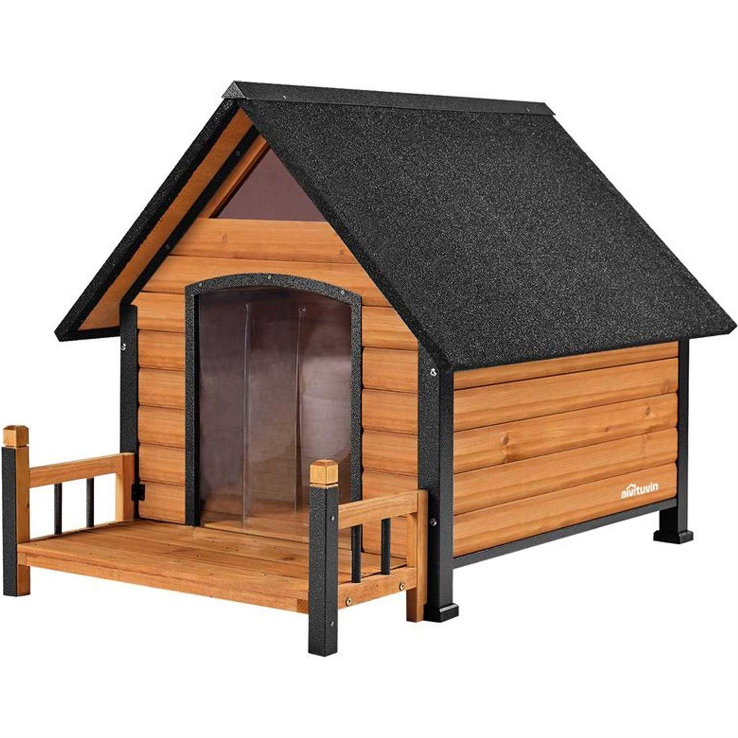 Aivituvin Outdoor Dog House with Porch Strong Iron Frame - Healthber