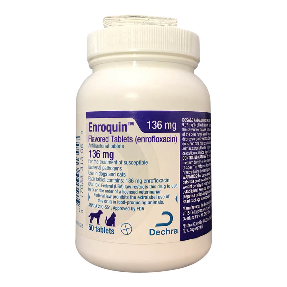 Rx Enroquin (enrofloxacin) Tablets for Dogs and Cats - Healthber