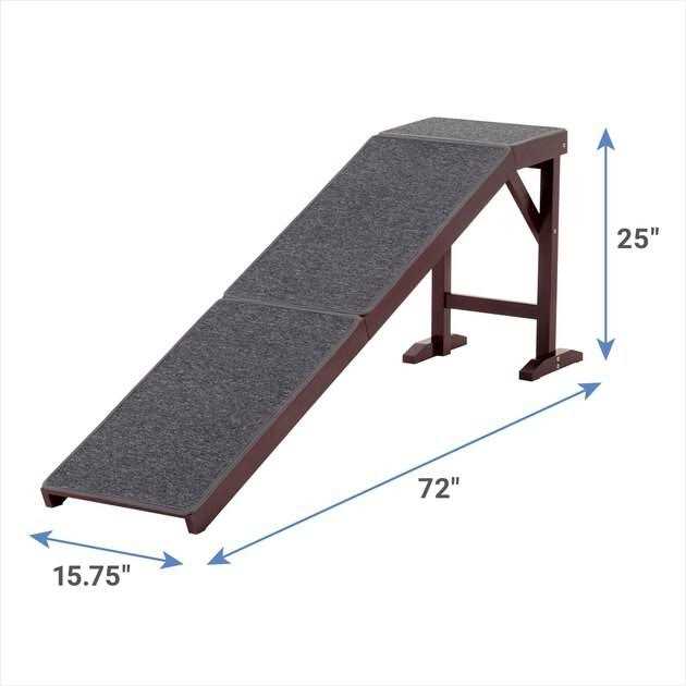 Frisco Deluxe Wooden Carpeted Cat Dog Ramp - Healthber