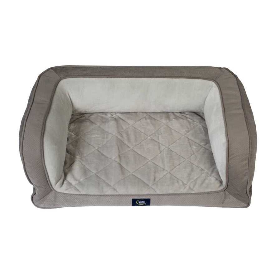Serta Quilted Orthopedic Bolster Dog Bed w/Removable COVER - Healthber