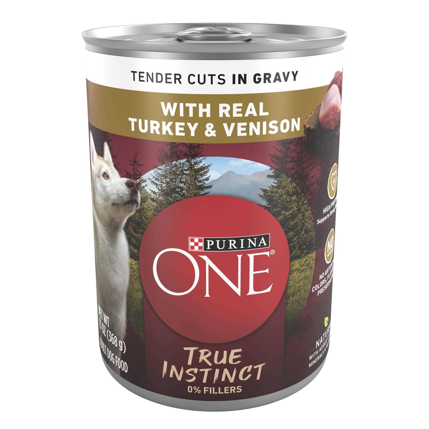 Purina ONE Smartblend Real Turkey & Venison True Instinct Wet Dog Food Can - Healthber
