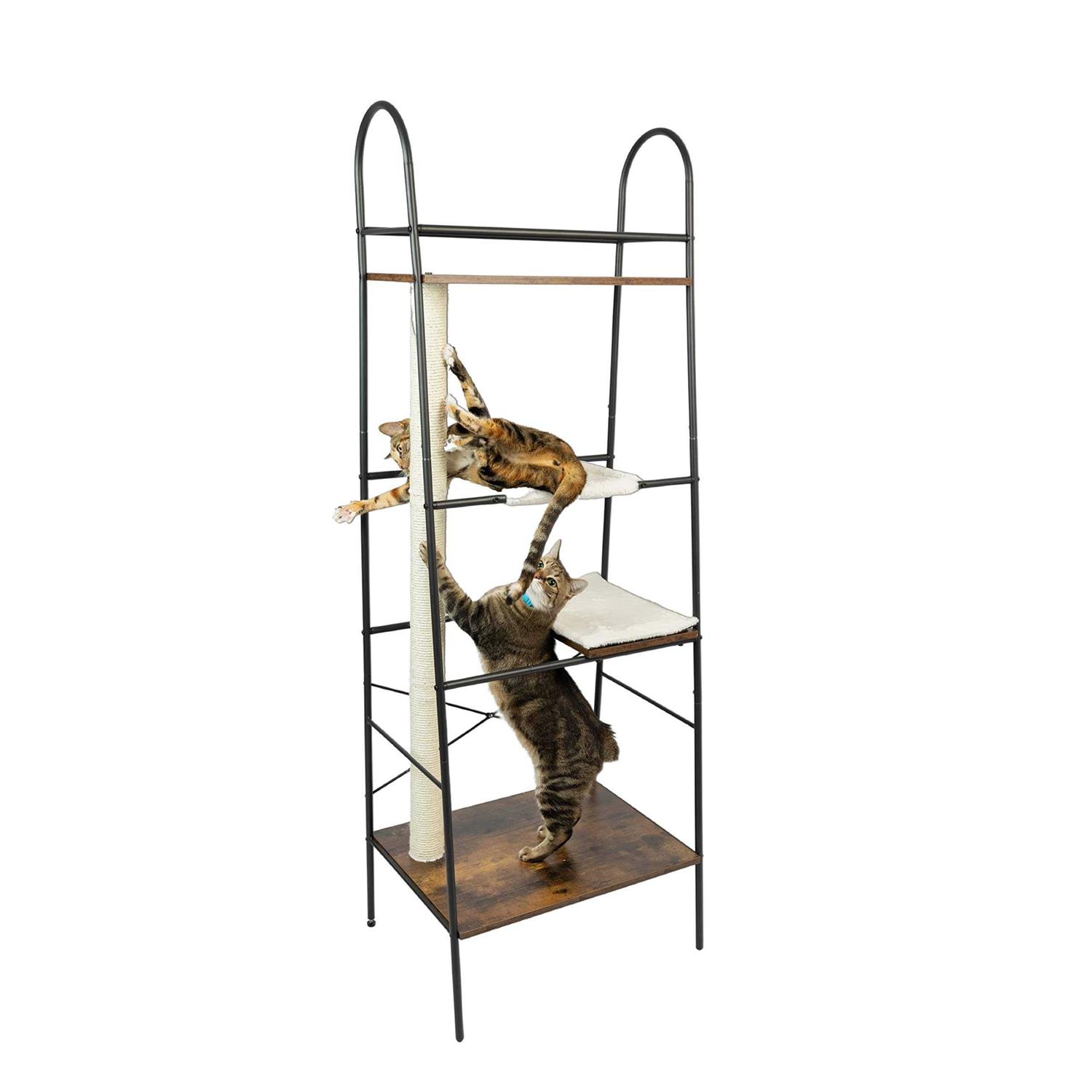 petfusion versiclimb Cat Climber multi-purpose pet furniture w/tall Scratching Post & Cat hammock - Healthber