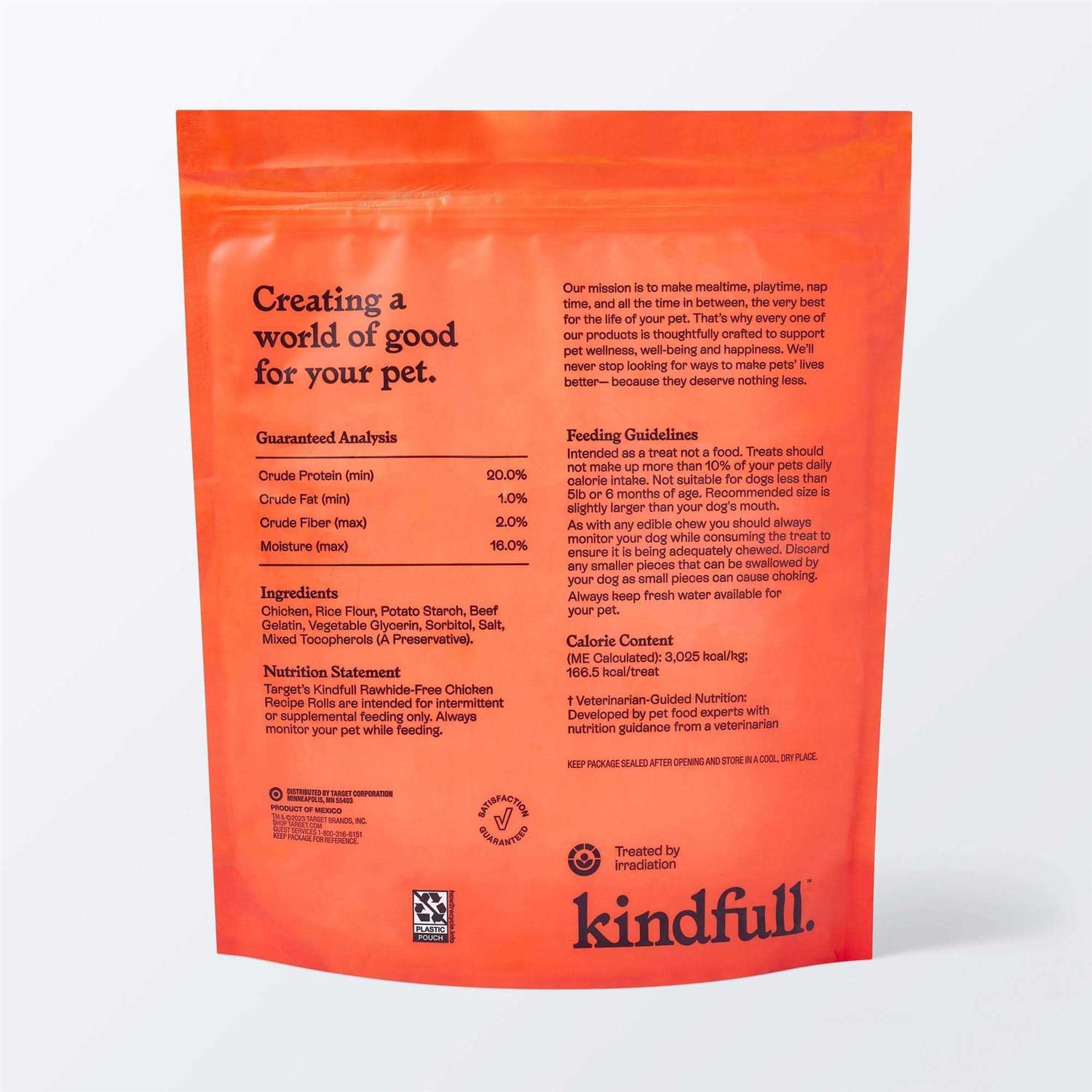 Kindfull Rawhide-Free Chicken Recipe Roll Dog Treat - Healthber