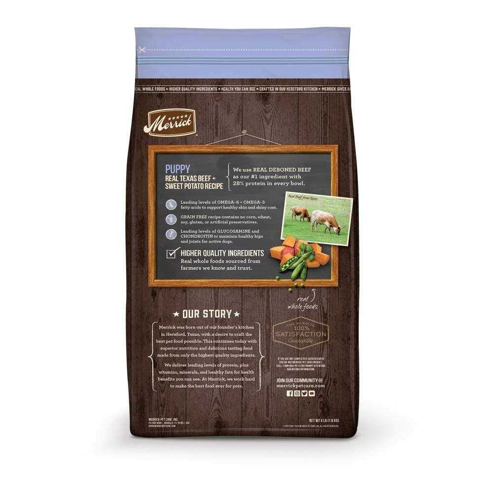 Merrick Grain Free Real Beef & Sweet Potato Puppy Recipe Dry Dog Food - Healthber
