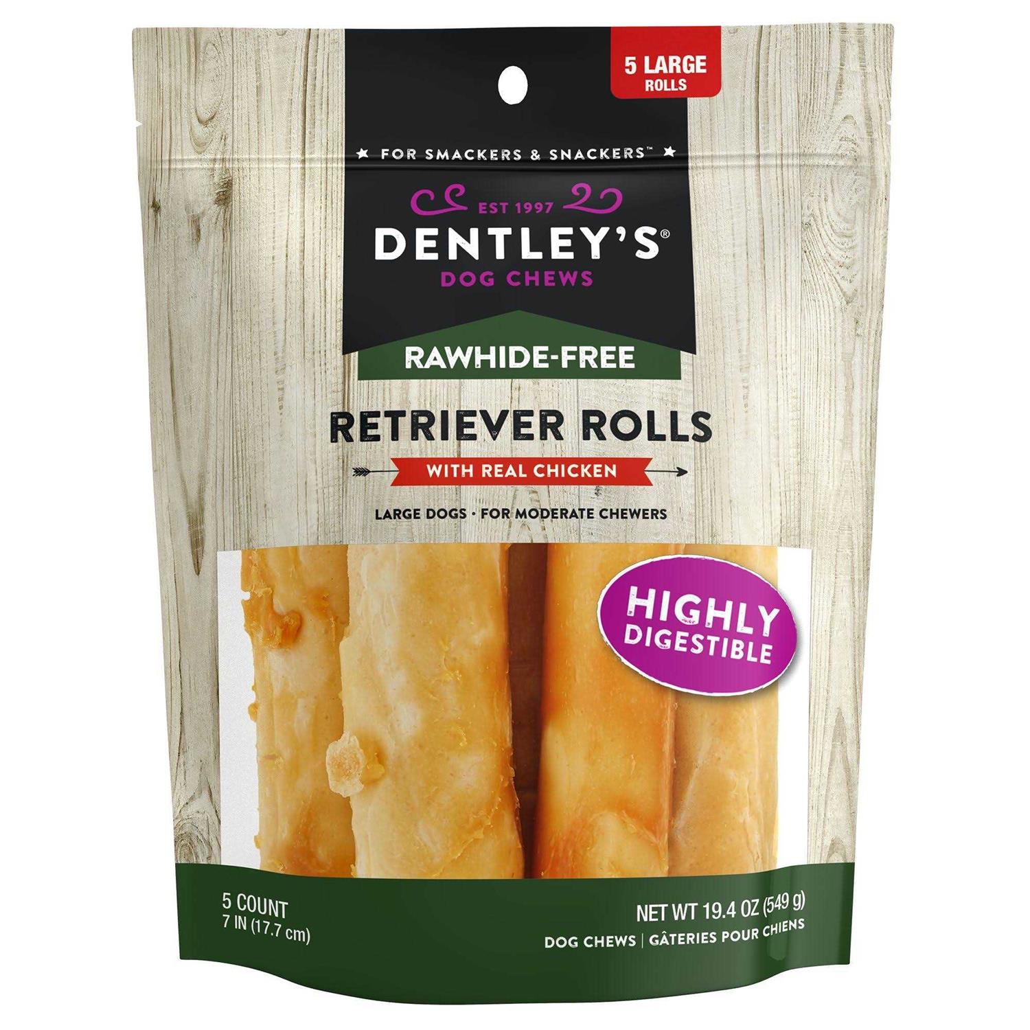 Dentley’s Rawhide Free Retriever Rolls 7 Dog - Healthber