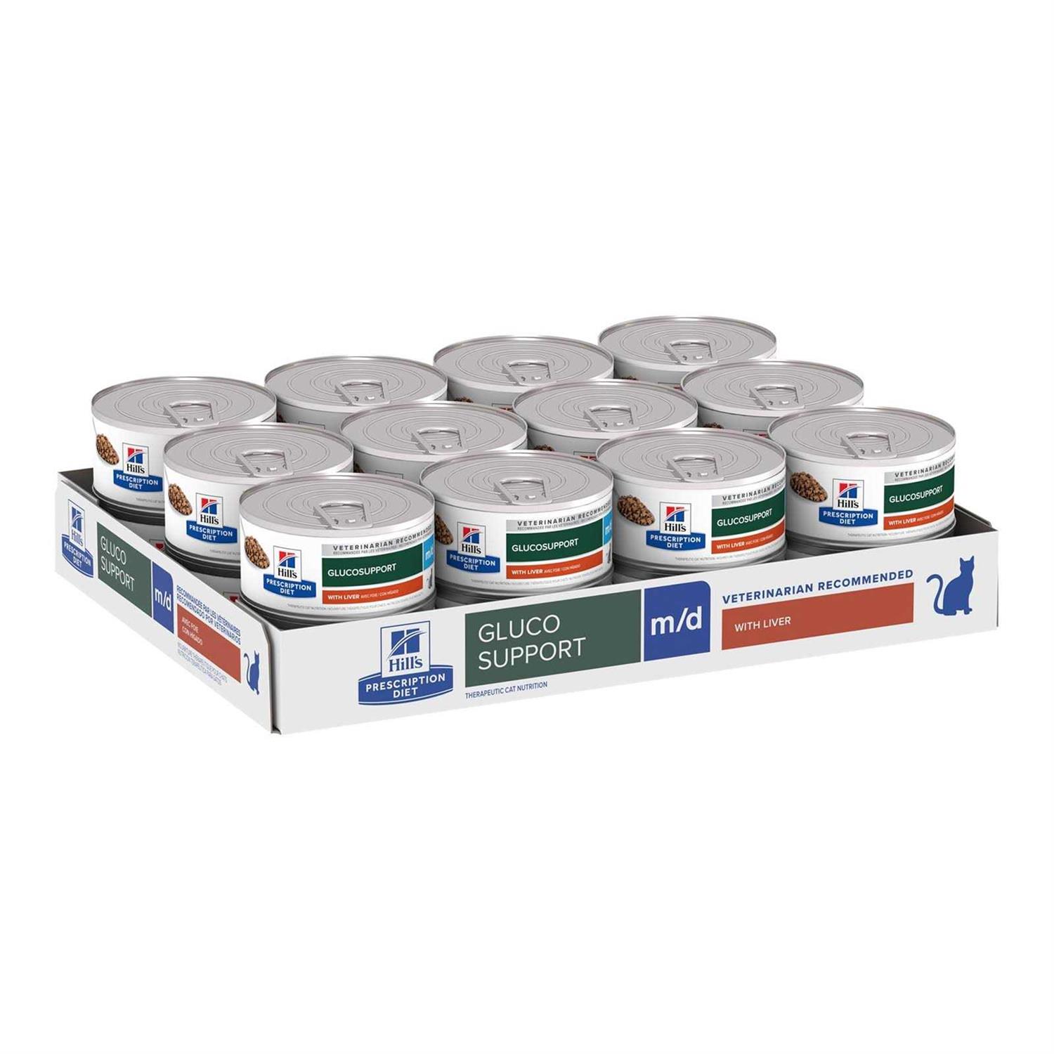 Hill’s Prescription Diet m/d GlucoSupport with Liver Flavor Canned Cat Food - Healthber