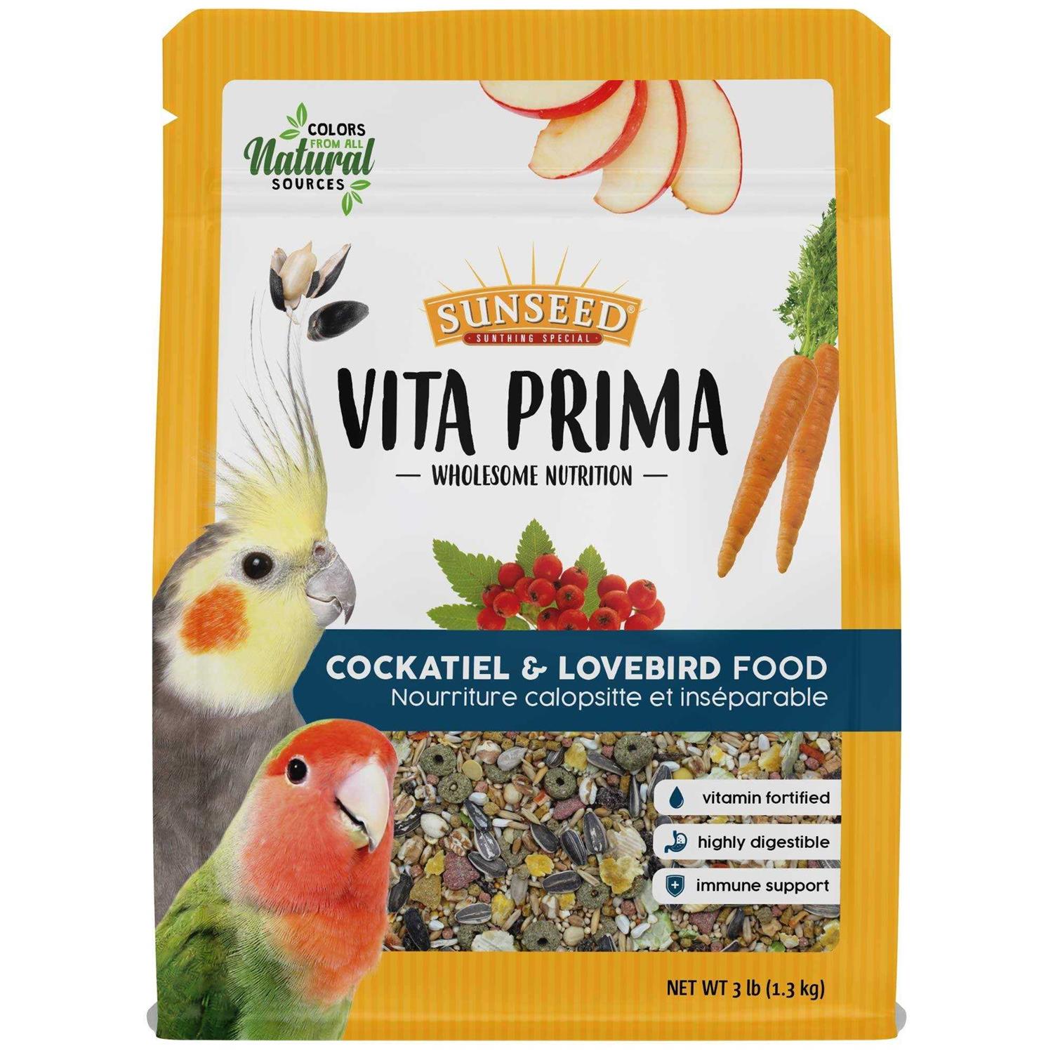 Sunseed Vita Prima Cockatiel & Lovebird Food - Healthber