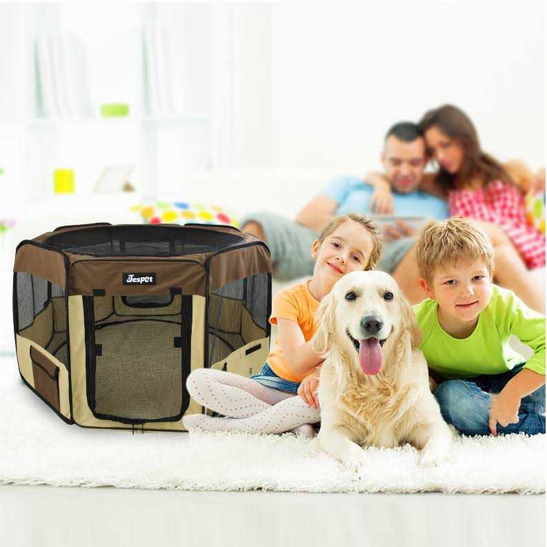 Jespet Portable Dog Exercise Pet Soft-Side Playpen - Healthber