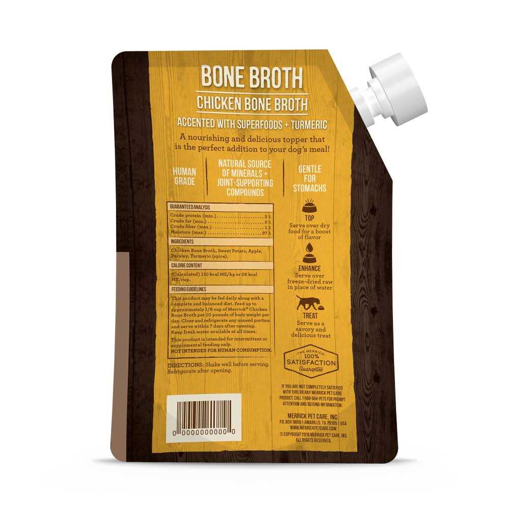 Merrick Chicken Bone Broth Grain-Free Dog Food Topper - Healthber
