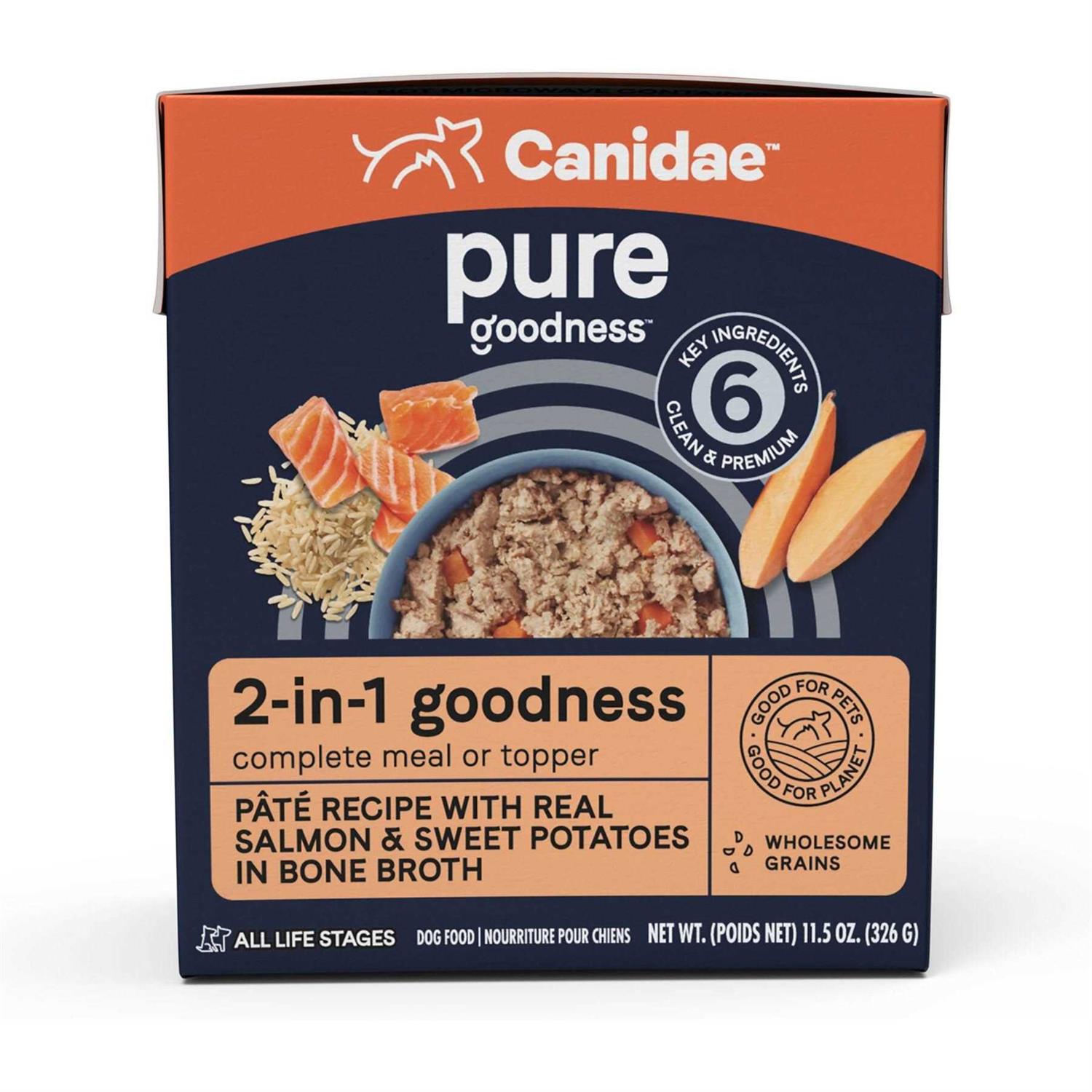 Canidae Pate with Real Salmon & Sweet Potatoes in Broth Pure 2-in-1 Goodness Wet Dog Food - Healthber