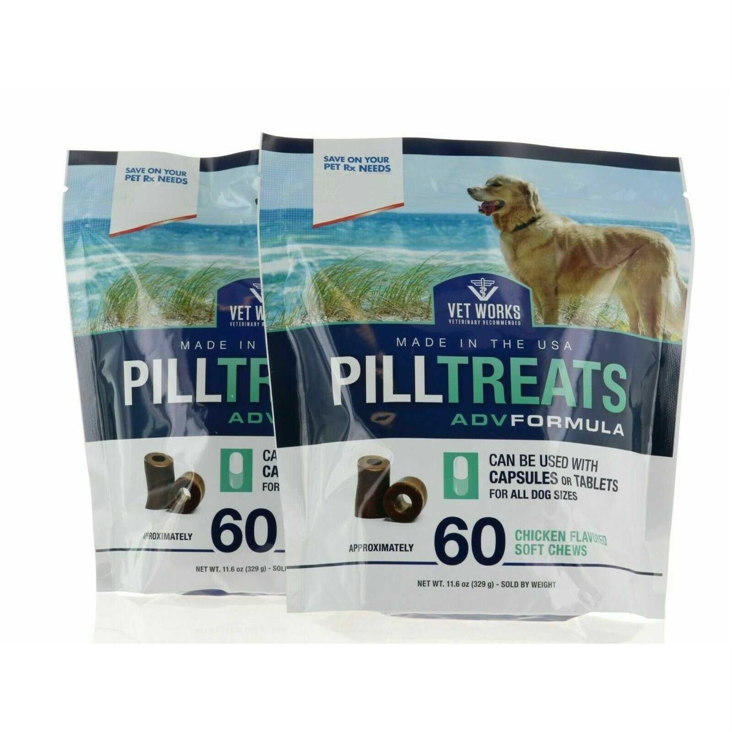 120 Count – VetIQ Chicken Flavor Pill Treats Soft Chews – Health & Wellness Supplements for Dogs – Vet Works - Healthber