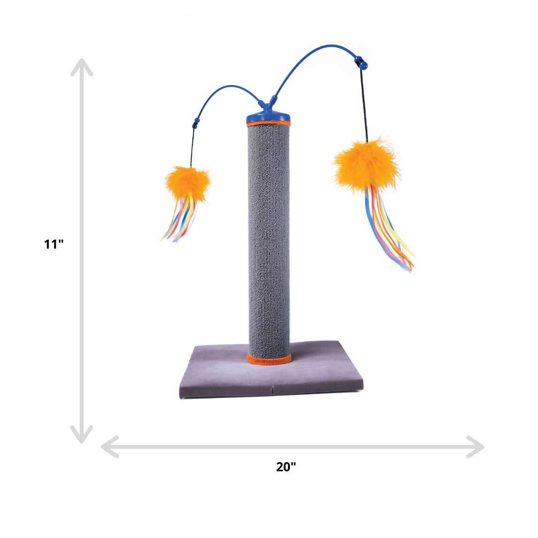 SmartyKat Scratch ‘N Spin Carpet Cat Scratching Post with Spinning Wand Toys - Healthber