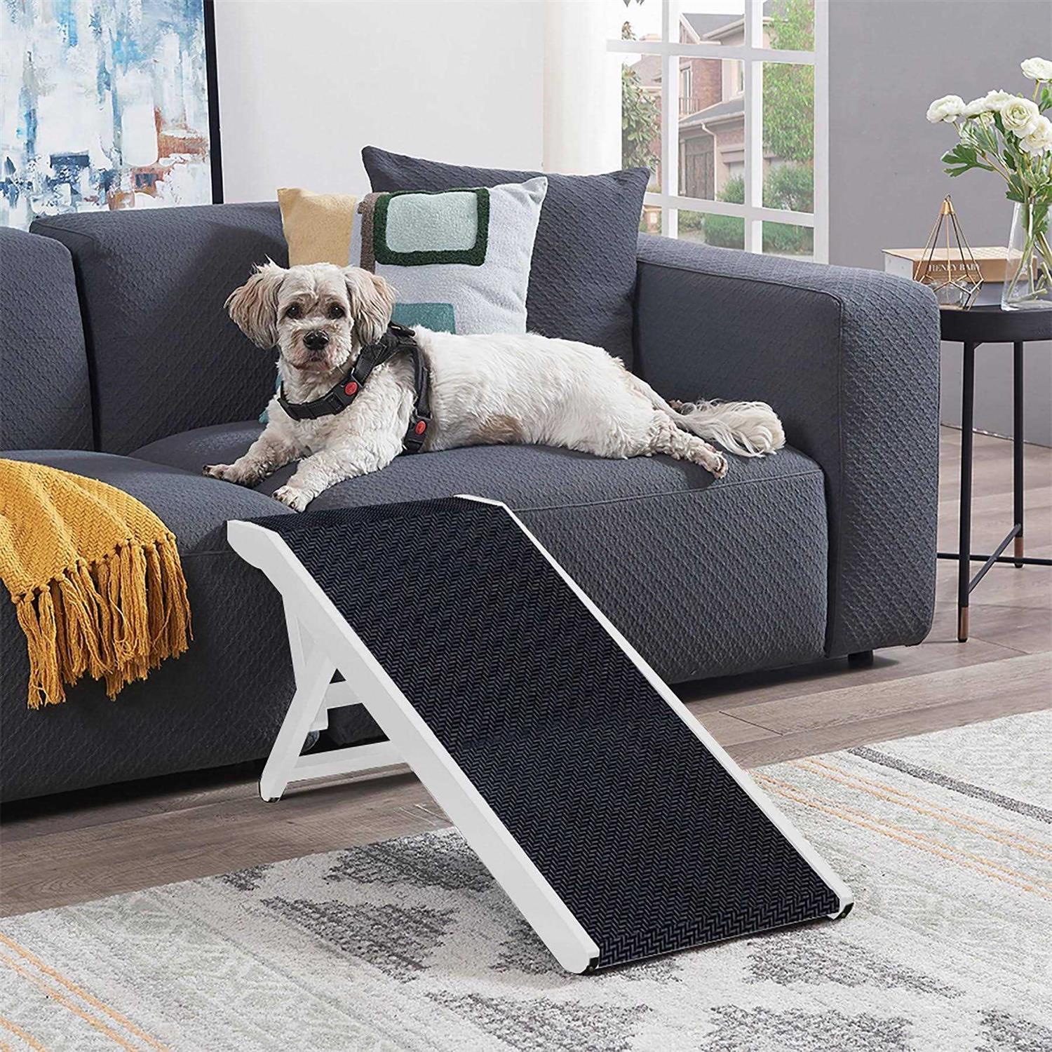 Unipaws Foldable Wooden Pet Ramp Adjustable Height - Healthber