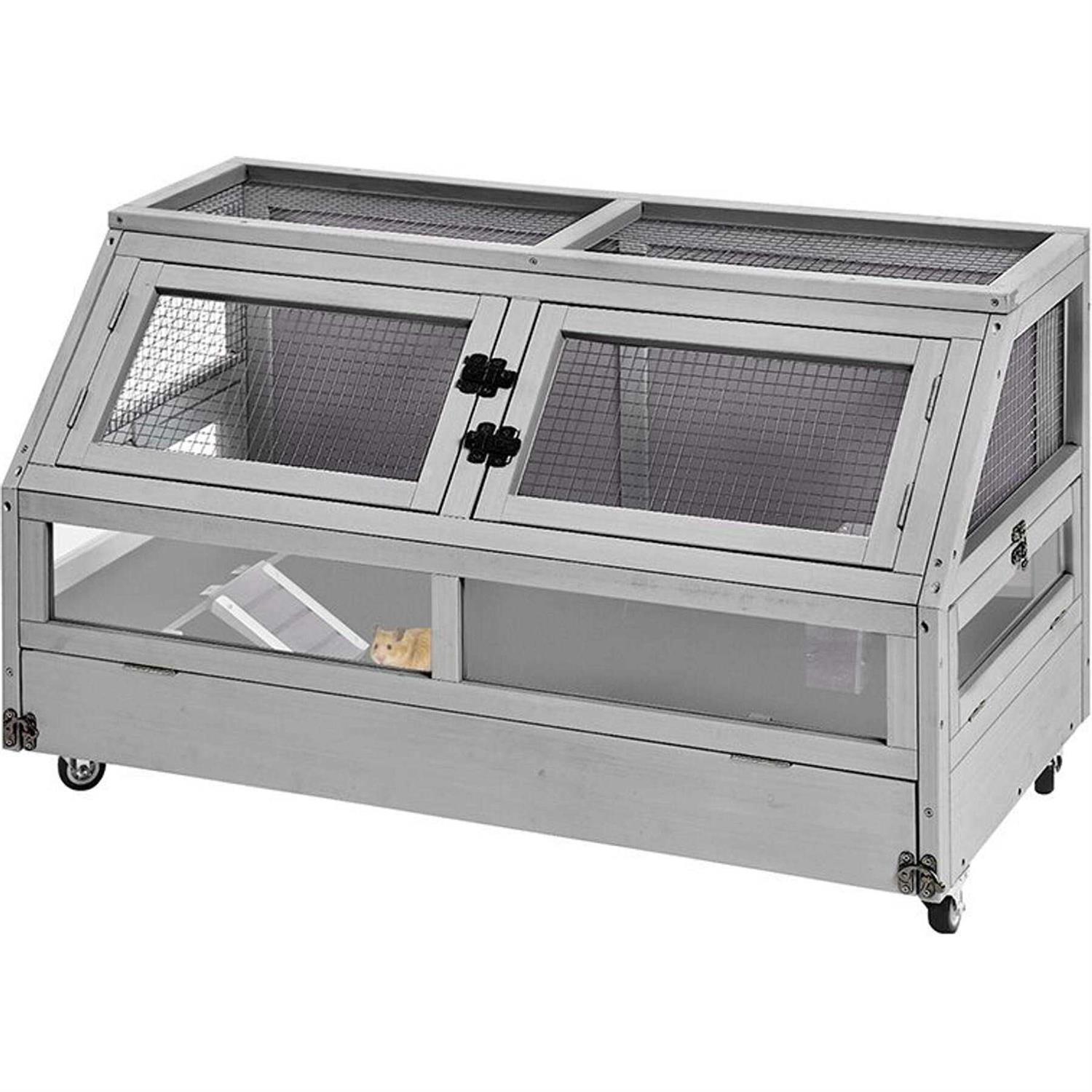 Aivituvin Large Guinea Pig Cages Wooden Guinea Pig Habitat AIR62 - Healthber