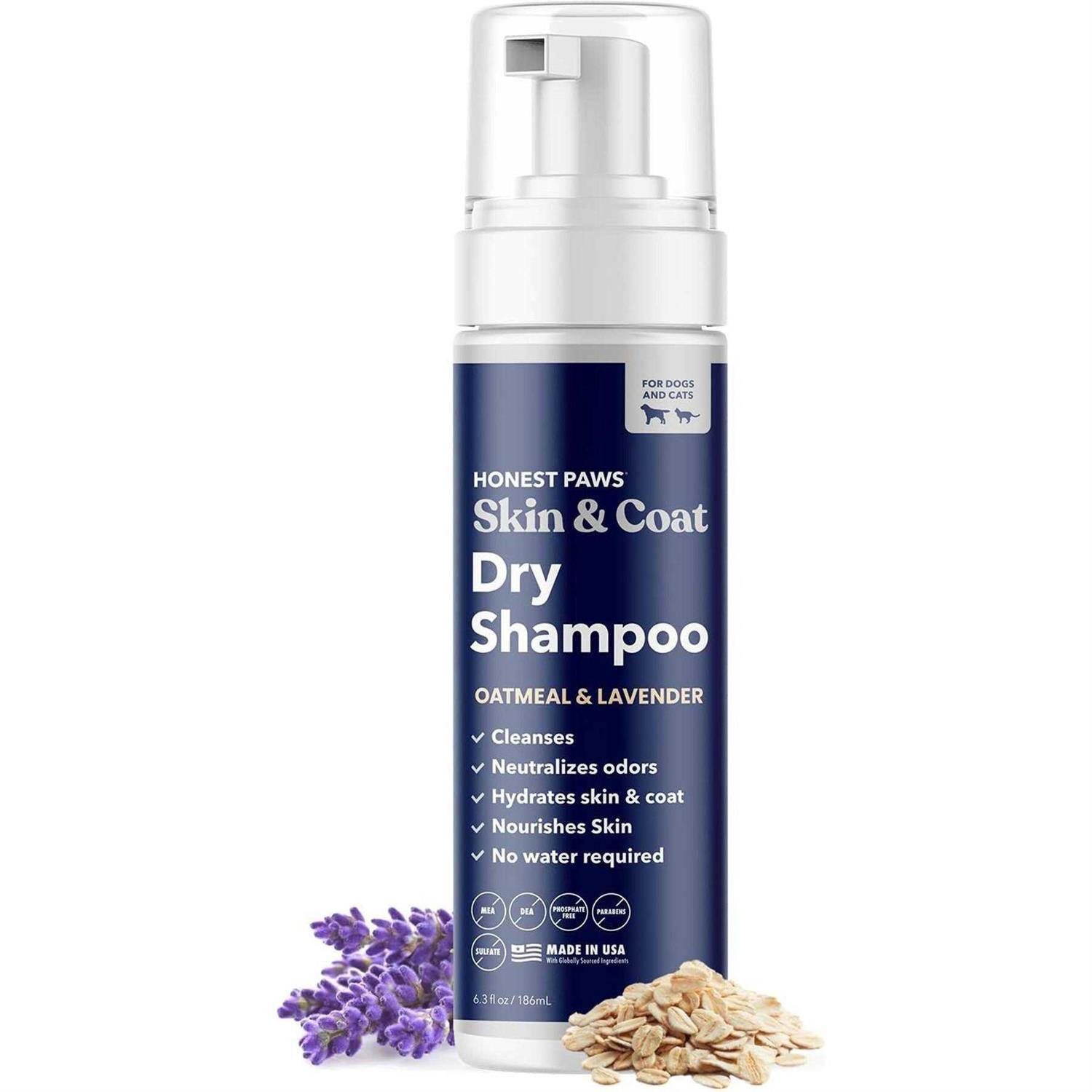 Honest Paws Dog Dry Shampoo Waterless No Rinse Foaming Formula Reducing Itch Cleanse Hydrate Nourish Dry Skin - Healthber