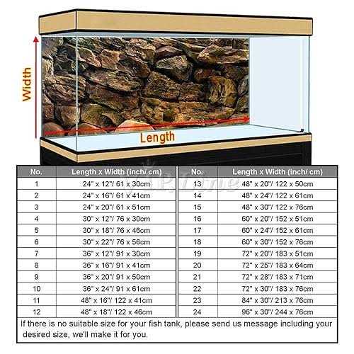VIP.LINE Rock Wall Aquarium Background Poster PVc Fish Tank Decor Landscape 24 36 48 72 - Healthber