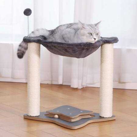 Petfamily 3 in 1 Cat Scratching Post with Hammock - Healthber