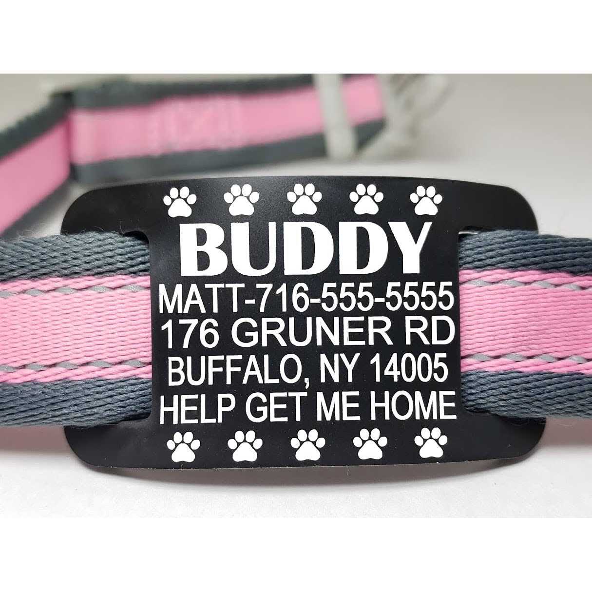 Dog Collar Tag Silent Slide On Pet ID Tags Premium Pet IDs Safe Silicone Rubber - Healthber