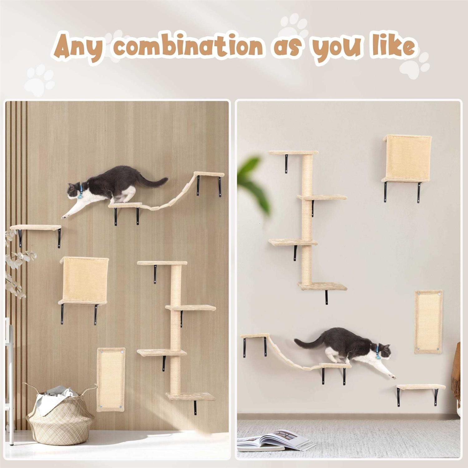 Coziwow Wall Mounted Shelves Set Cat Tree - Healthber
