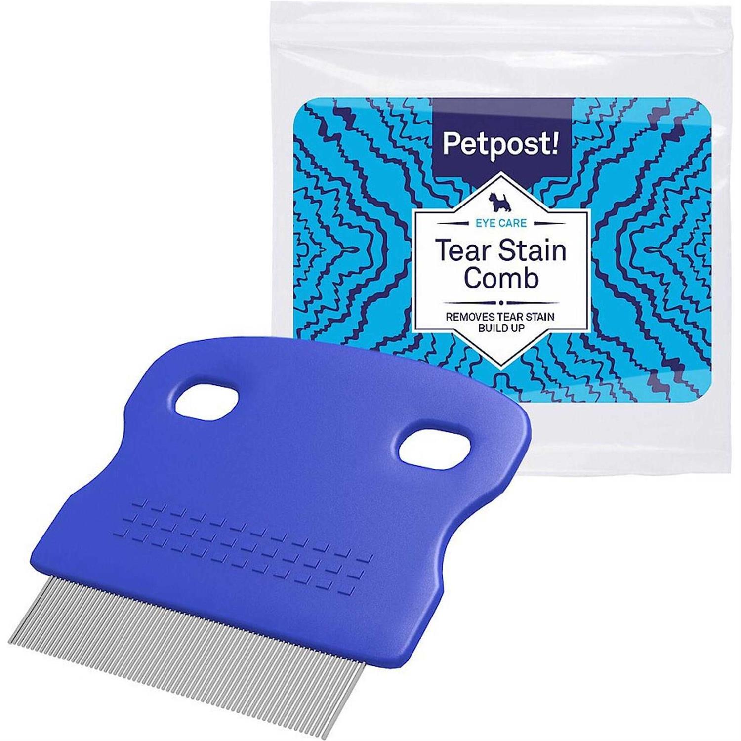Petpost Tear Stain Remover Comb for Dogs Extra Fine Tooth Rake Gently & Effectively Gets Rid of Crust, Mucus, and Gunk Aroun - Healthber