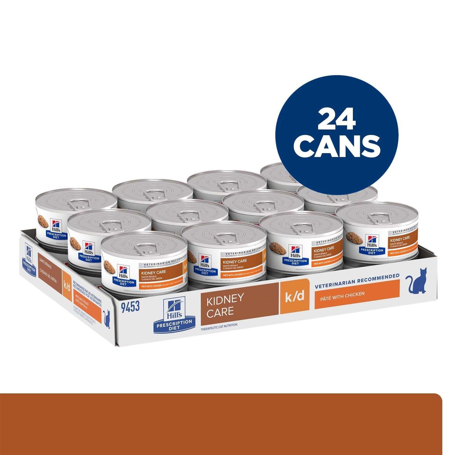 Hill’s Prescription Diet k/d Chicken Canned Cat Food, 5.5-oz, 24 ct - Healthber