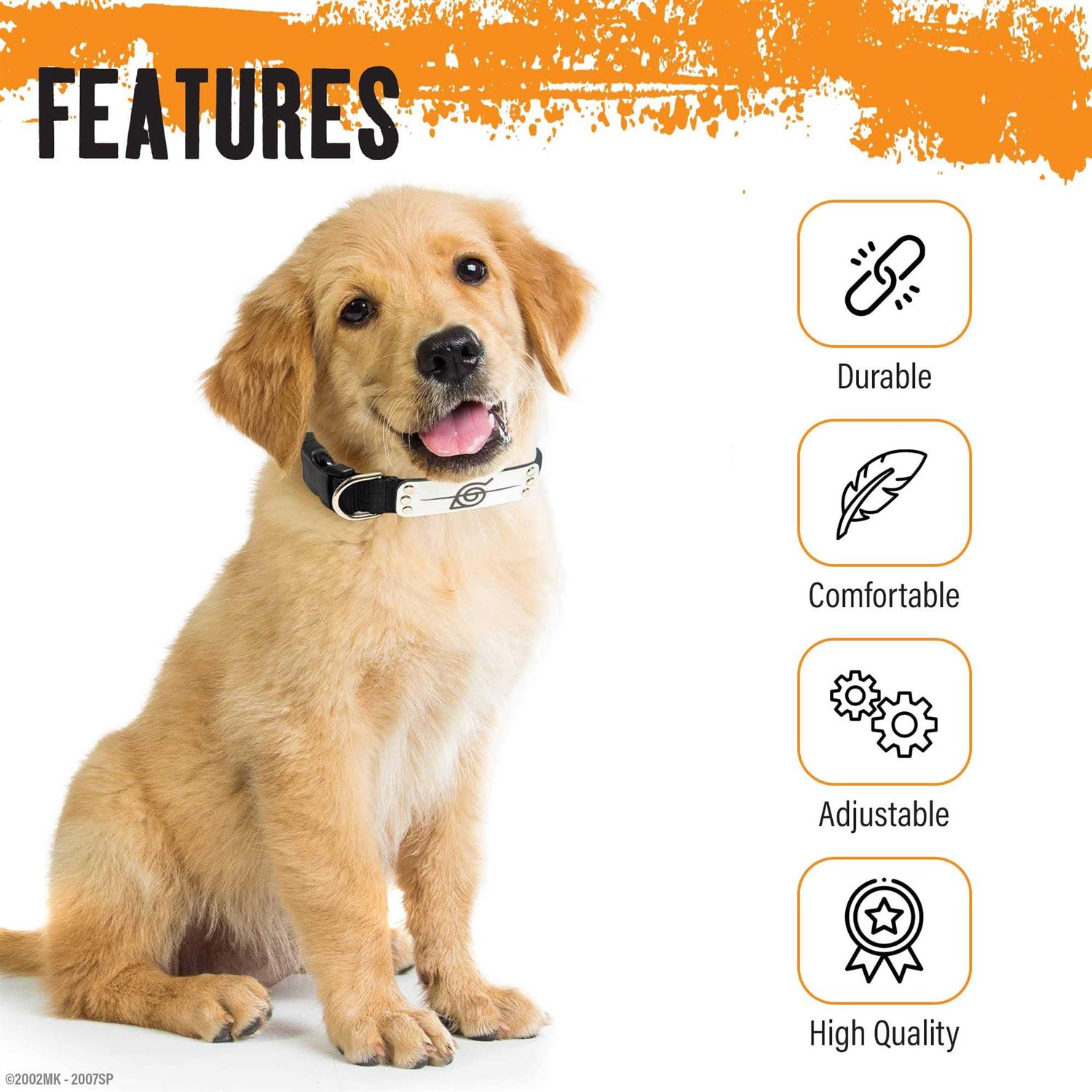 Naruto Dog Collar for Large Dogs Medium Xs/Small Puppy Collars – Officially Licensed Naruto Shippuden Hidden Leaf Village Anime Dog Collar - Healthber