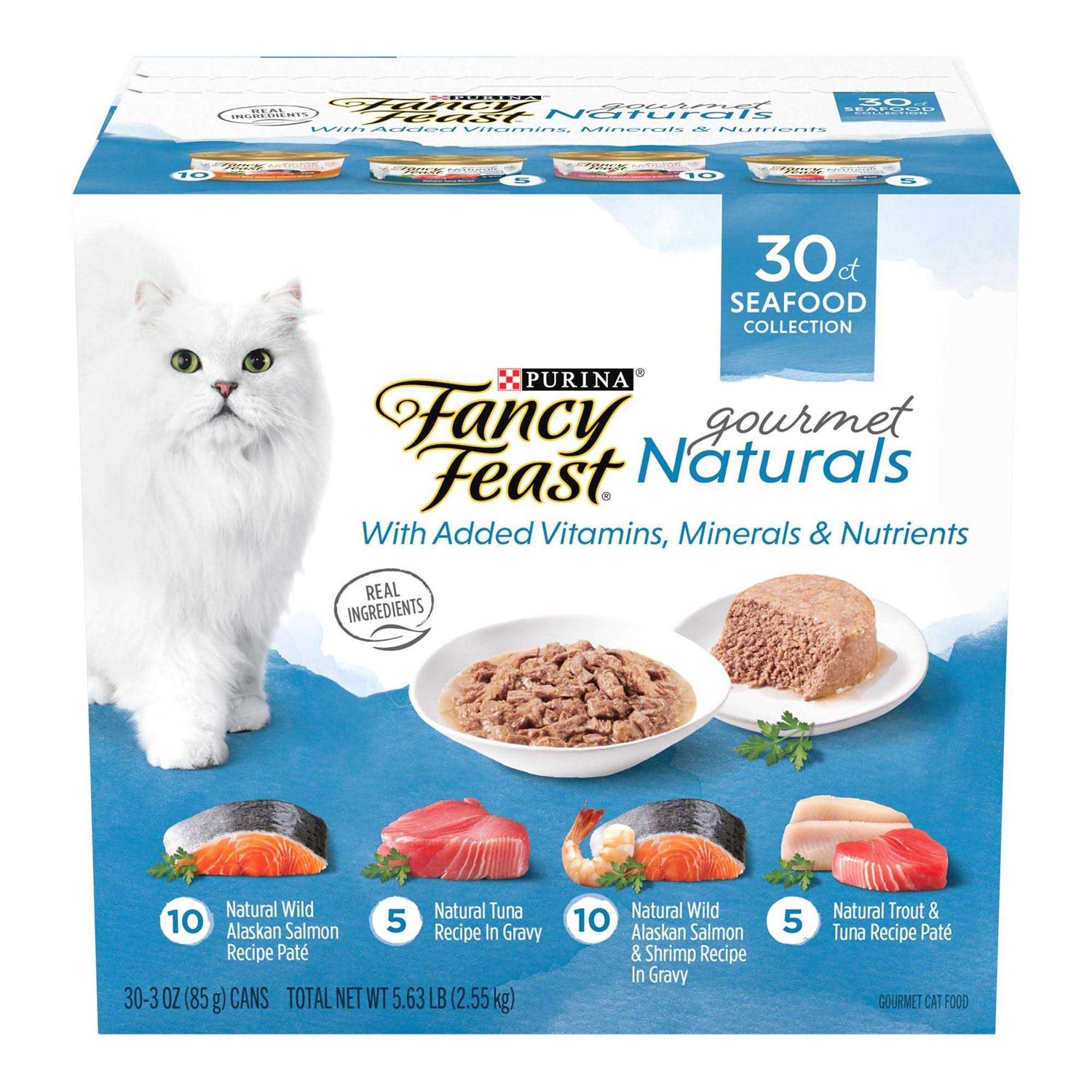 Purina Fancy Feast Wet Cat Food Variety Pack Gourmet Naturals Seafood - Healthber