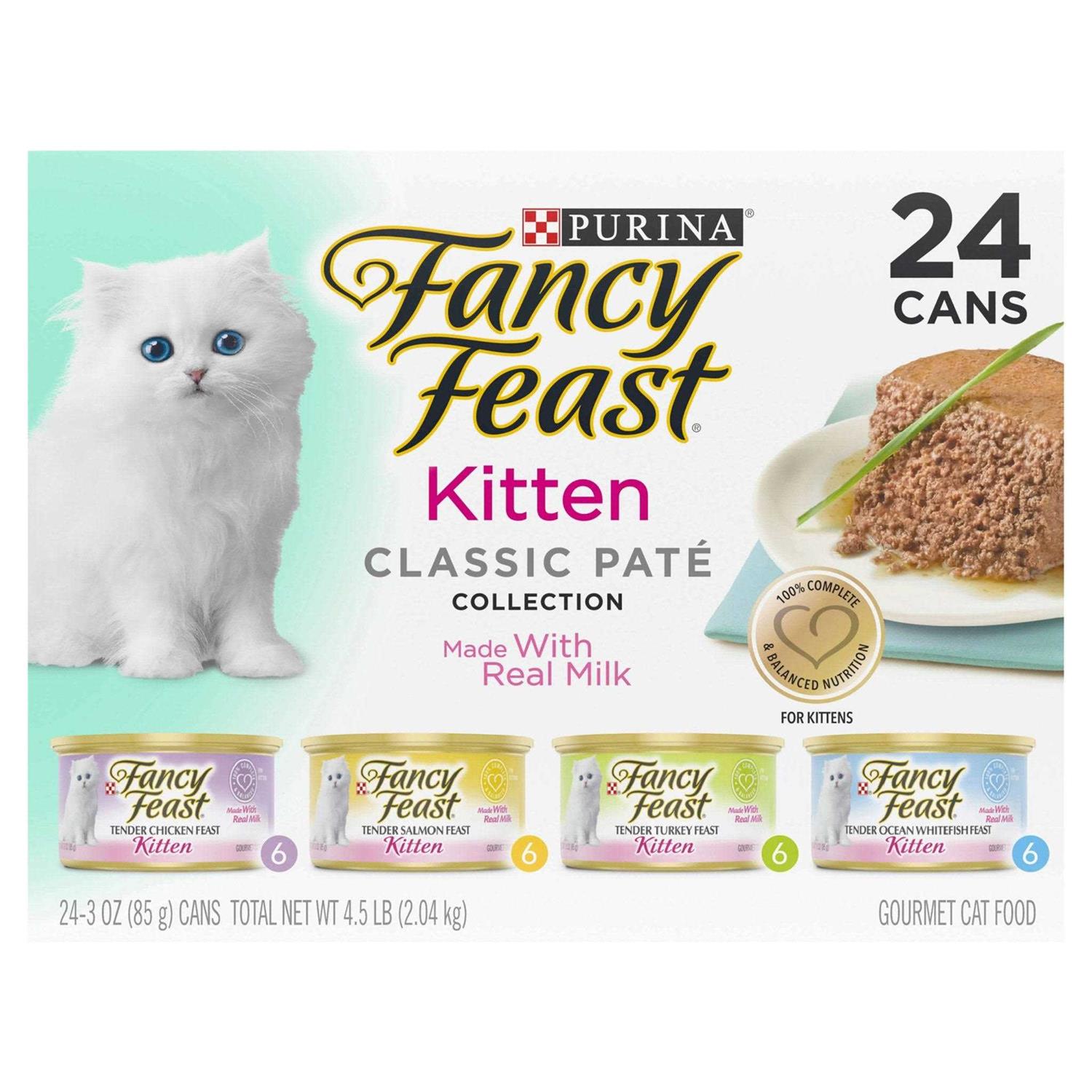 Purina Fancy Feast Grain Free Pate Wet Kitten Food Variety Pack - Healthber