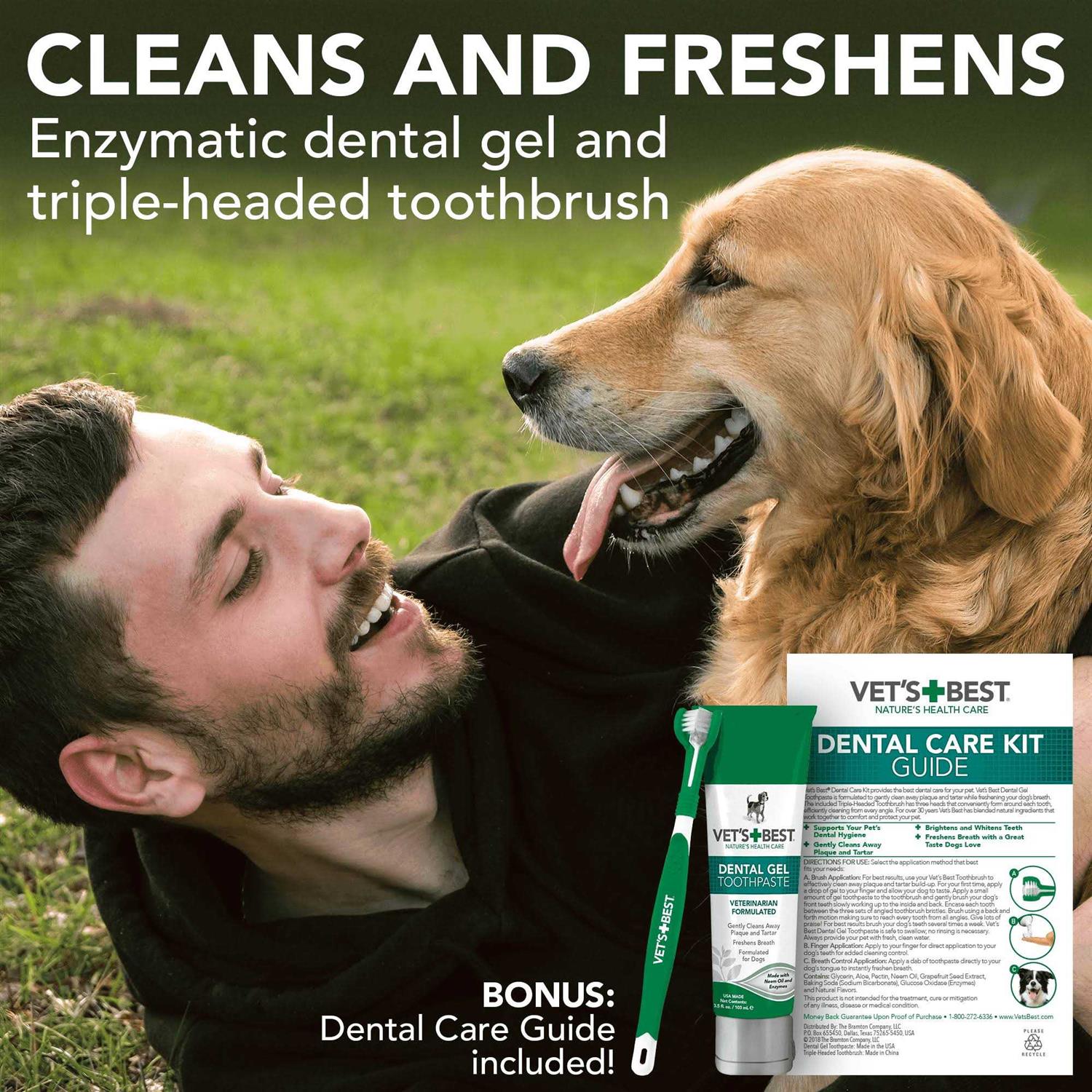 Vet’s Best Enzymatic Toothpaste and Toothbrush Dog Dental Care Kit - Healthber